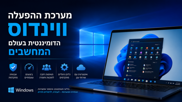 מערכת ההפעלה ווינדוס הדומיננטית בעולם המחשבים
