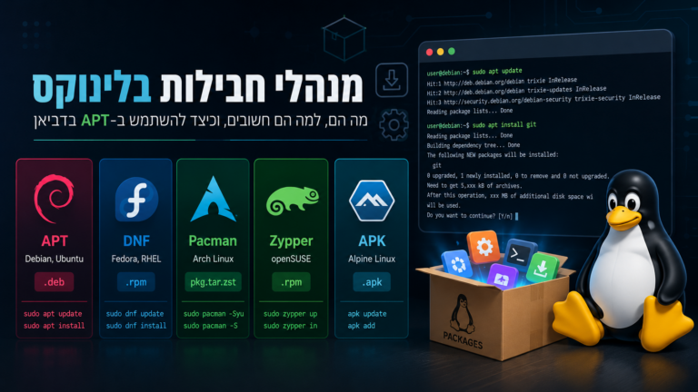 מנהלי חבילות בלינוקס – מה הם, למה הם חשובים, והיכרות עם APT ב-Debian
